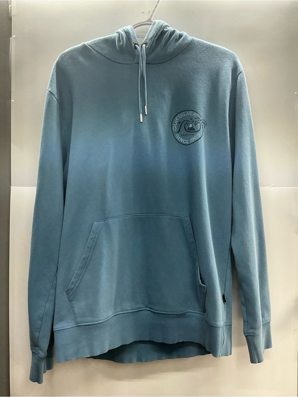 Quiksilver Light Blue Pullover Hoodie with Logo